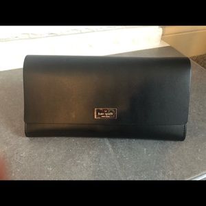 Kate Spade Black Wallet w/ Hot Pink Interior
